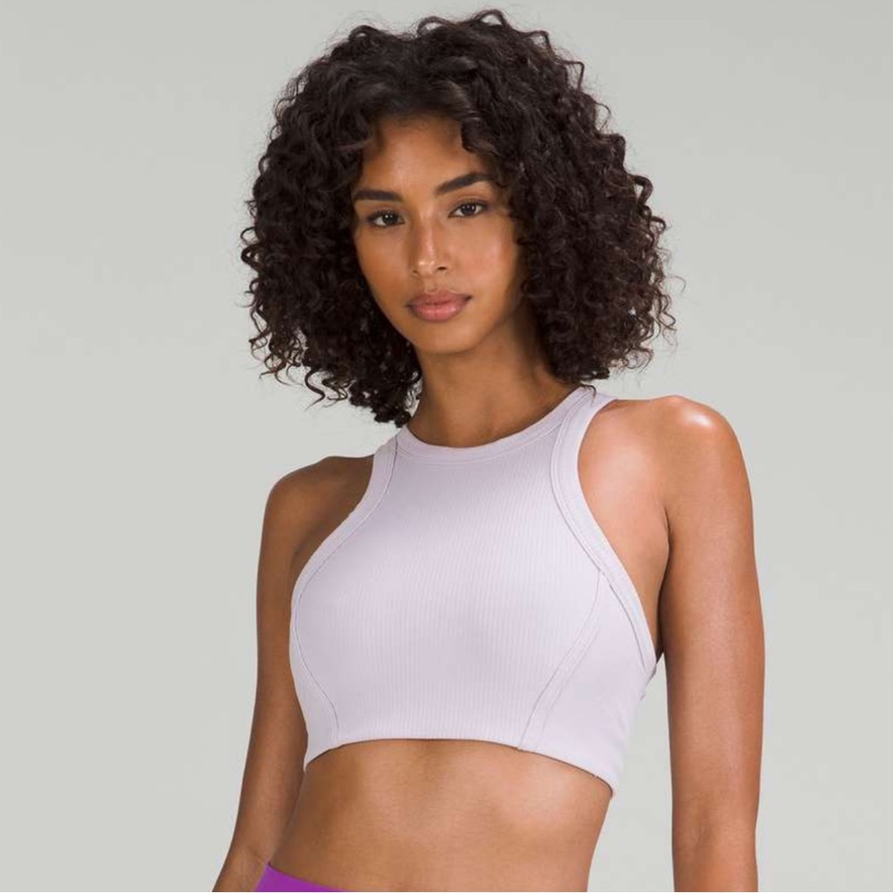 Lululemon Ribbed High Neck Yoga Bra Faint Lavender 6